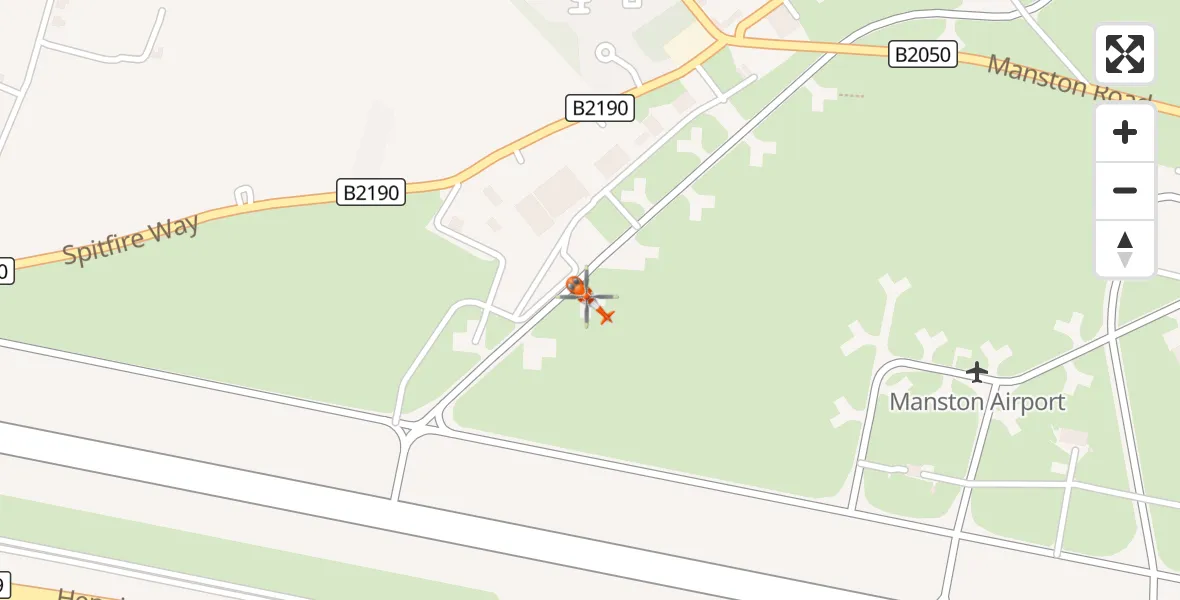 Flight route Coastguard Helicopter Manston Airport - Manston Airport, 26 September 2026, 15:51