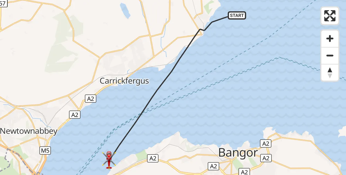 Flight route Air Ambulance Helicopter Inner Seas - Inner Seas, 26 September 2026, 17:01