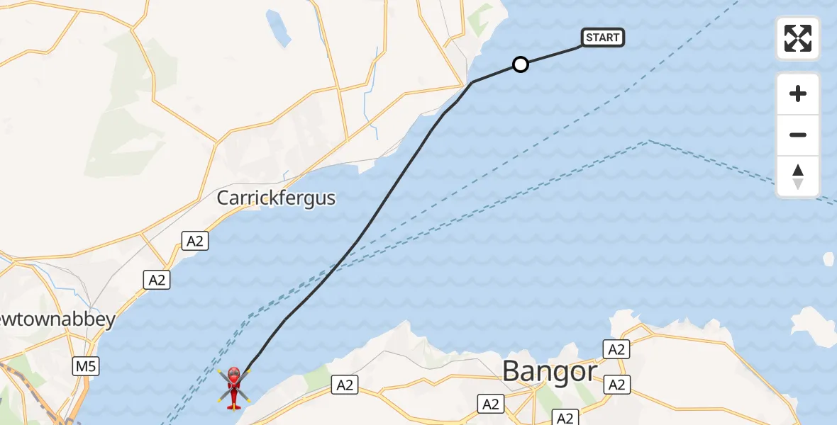 Flight route Air Ambulance Helicopter Irish Sea - Inner Seas, 26 September 2026, 17:21