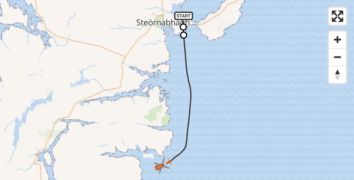 Flight route Coastguard Helicopter Stornoway Airport - Inner Seas, 26 September 2026, 17:57