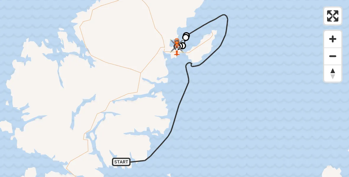 Flight route Coastguard Helicopter Inner Seas - Stornoway Airport, 26 September 2026, 19:06