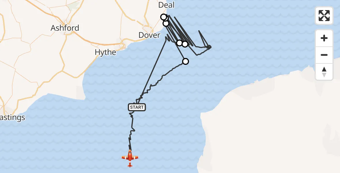 Flight route Coastguard Drone English Channel - English Channel, 27 September 2026, 01:02