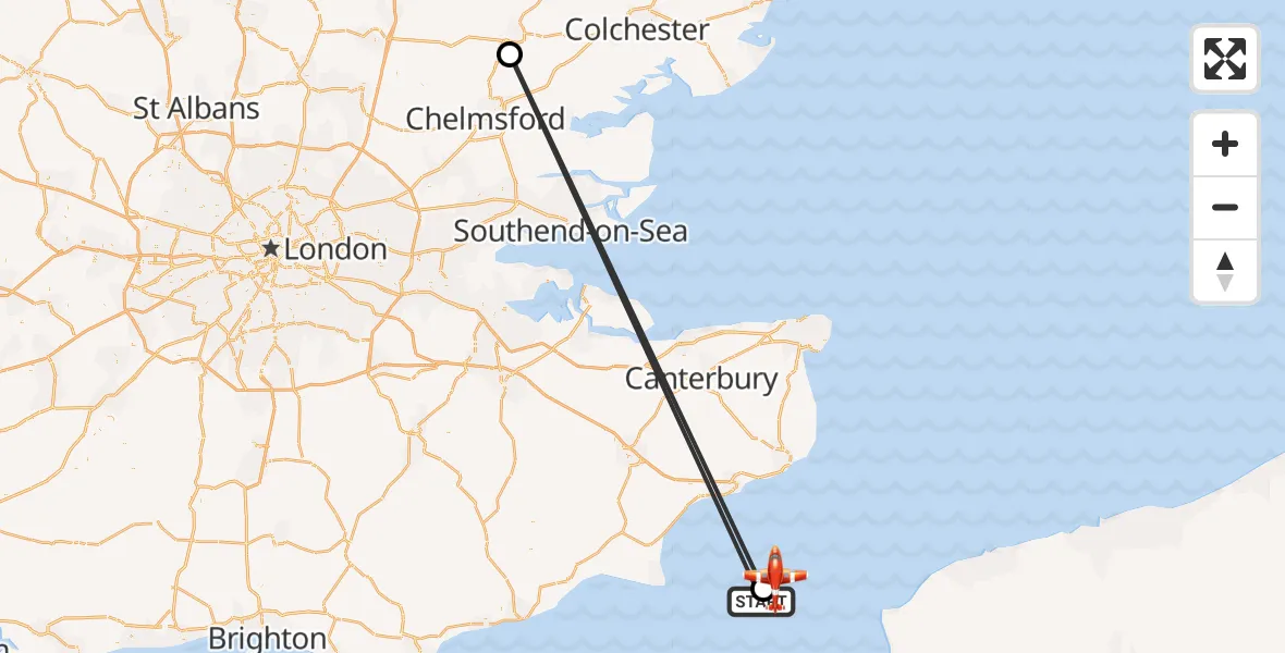 Flight route Coastguard Drone English Channel - English Channel, 27 September 2026, 02:01