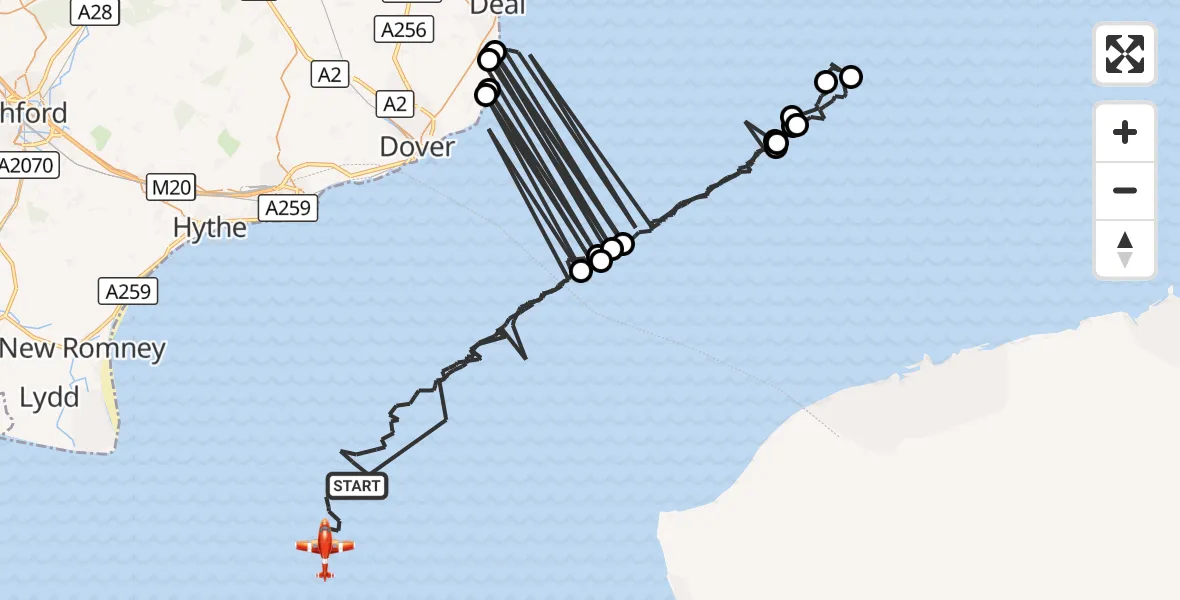 Flight route Coastguard Drone English Channel - English Channel, 27 September 2026, 03:29
