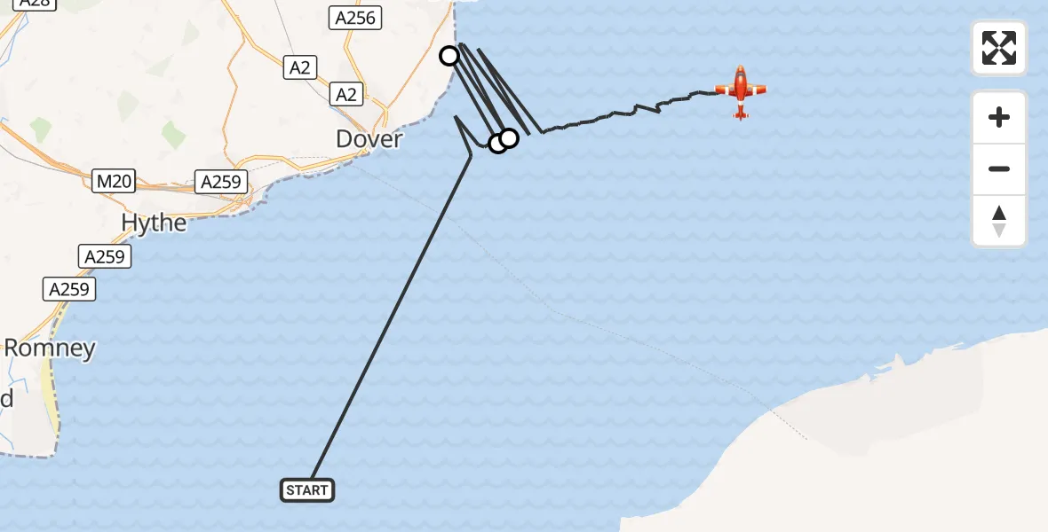 Flight route Coastguard Drone English Channel - North Sea, 27 September 2026, 05:57