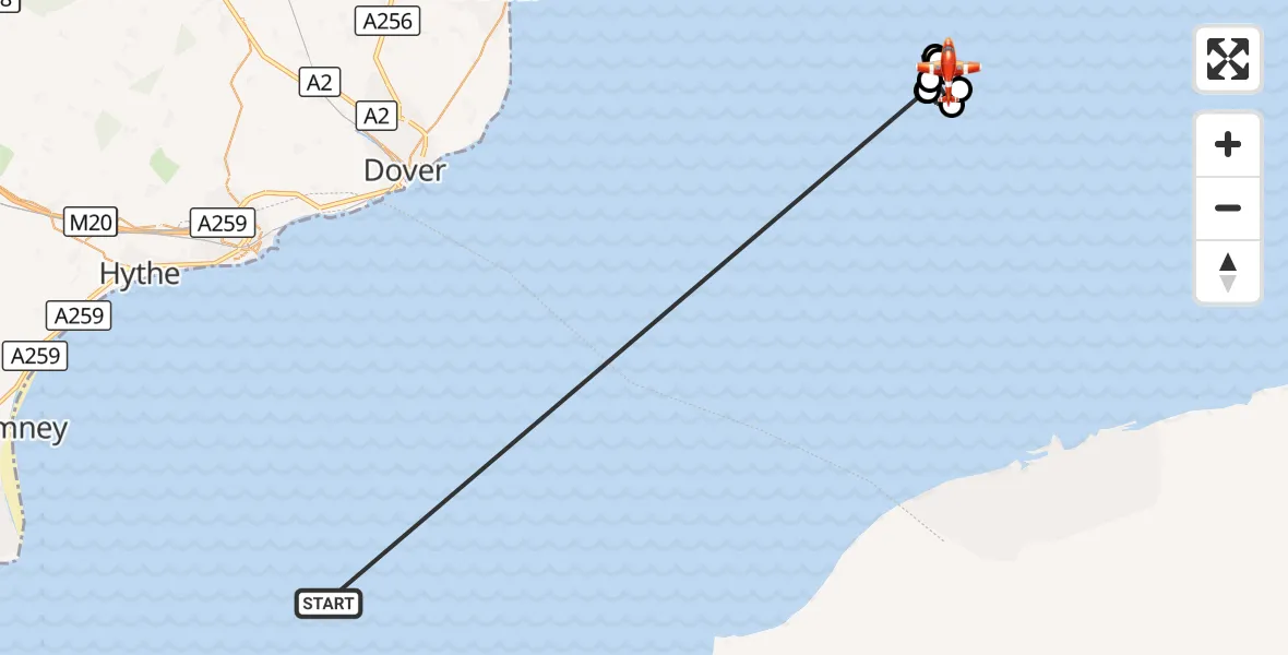 Flight route Coastguard Drone English Channel - Noordzee, 27 September 2026, 06:32