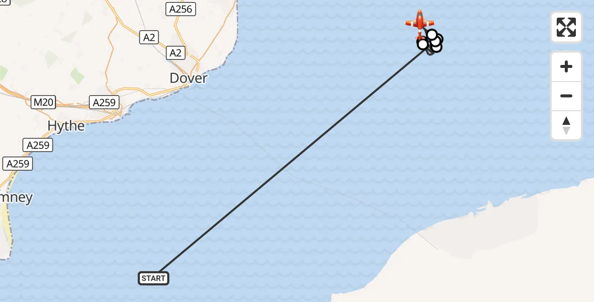 Flight route Coastguard Drone English Channel - North Sea, 27 September 2026, 06:52