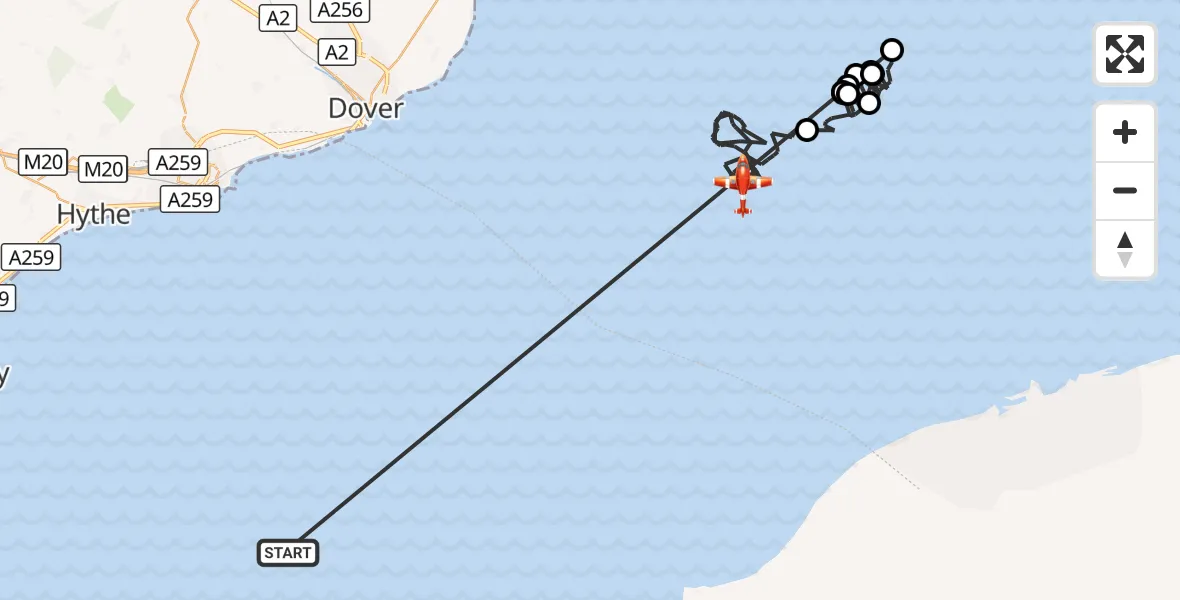 Flight route Coastguard Drone English Channel - North Sea, 27 September 2026, 07:14