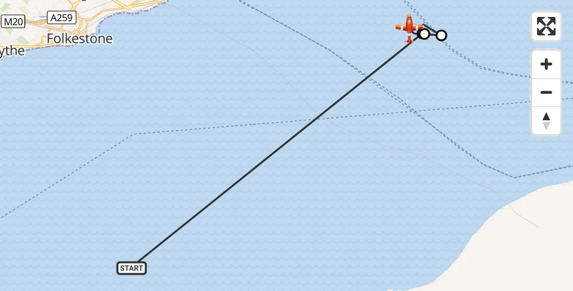 Flight route Coastguard Drone English Channel - North Sea, 27 September 2026, 08:04