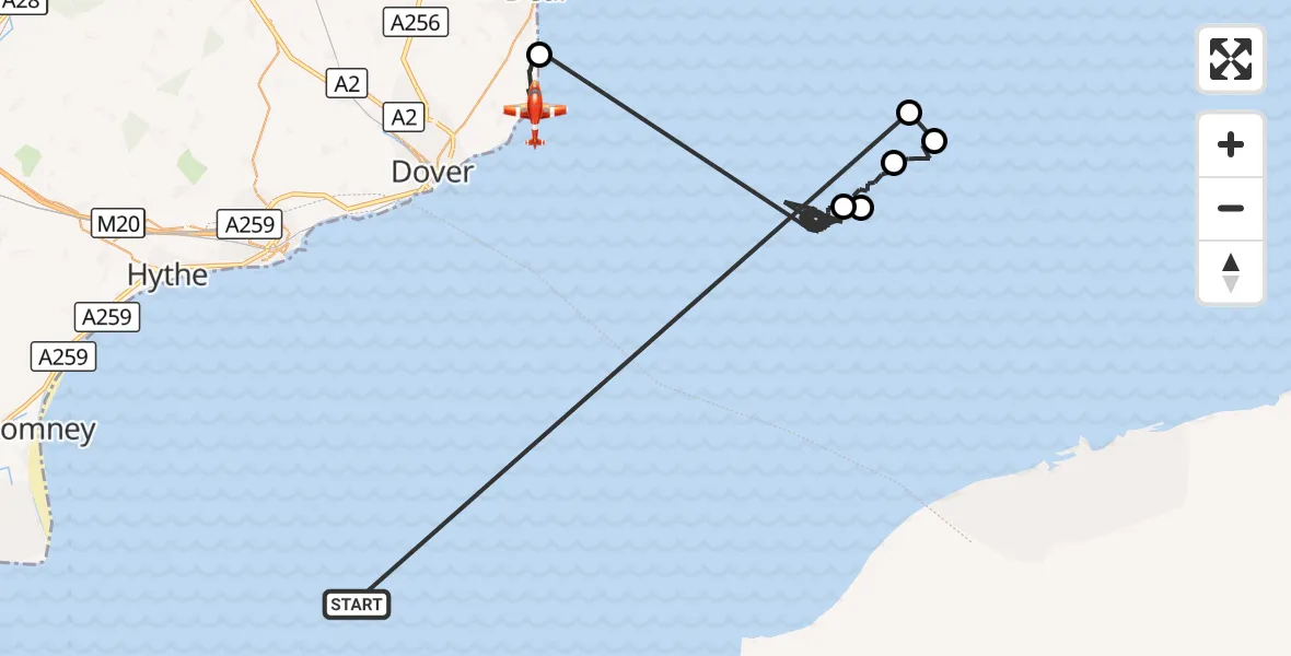 Flight route Coastguard Drone English Channel - North Sea, 27 September 2026, 09:05