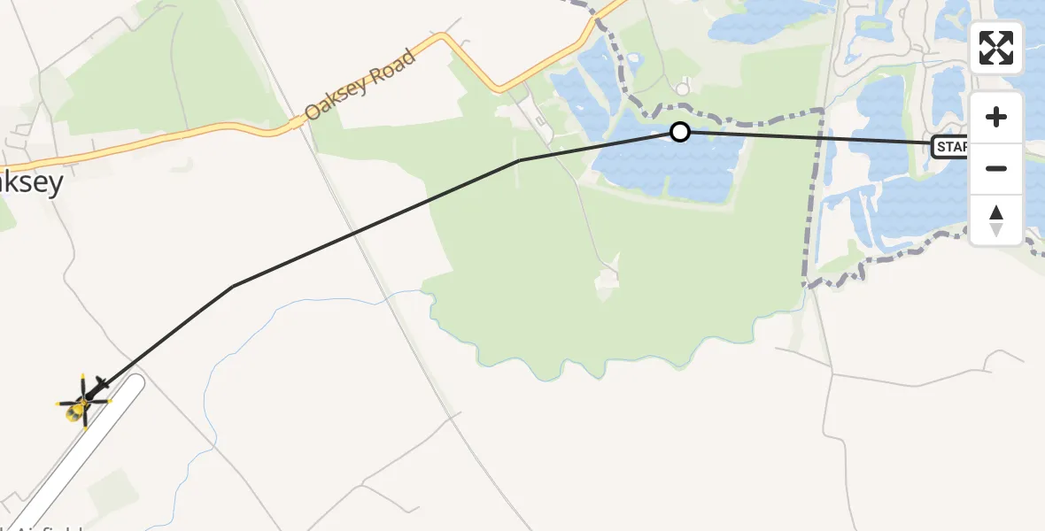 Flight route Police Helicopter Somerford Keynes - Upper Minety, 27 September 2026, 09:49