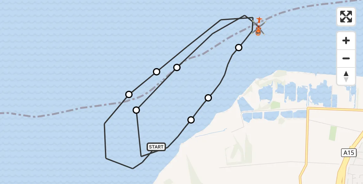 Flight route Coastguard Helicopter South Ferriby - North Ferriby, 27 September 2026, 14:03