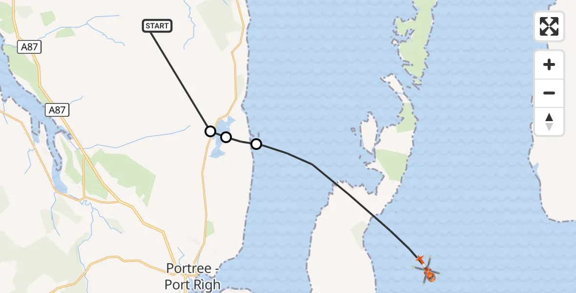 Flight route Coastguard Helicopter Staffin - Stafainn - Inner Seas, 27 September 2026, 20:54