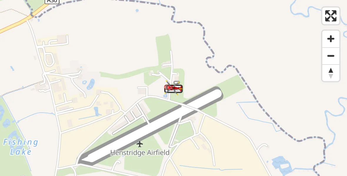 Flight route Air Ambulance Helicopter Henstridge Airfield - Henstridge Airfield, 28 September 2026, 11:35