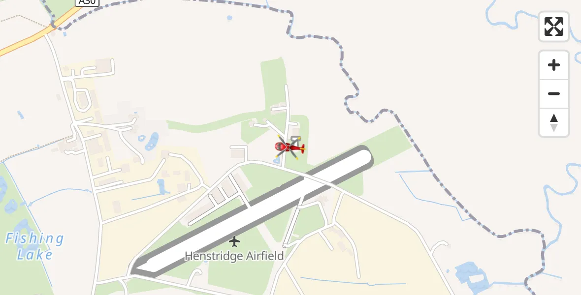 Flight route Air Ambulance Helicopter Henstridge Airfield - Henstridge Airfield, 28 September 2026, 11:38