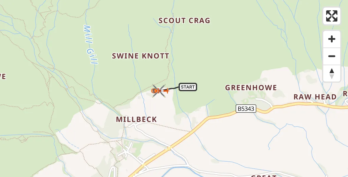 Flight route Coastguard Helicopter Chapel Stile - Chapel Stile, 28 September 2026, 12:55
