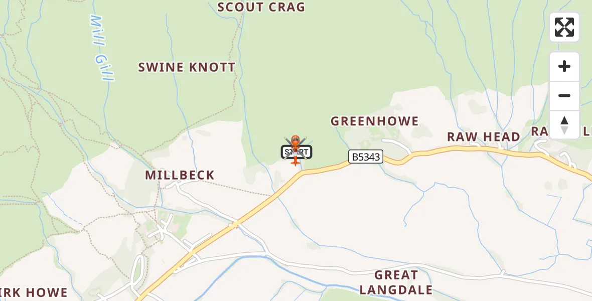 Flight route Coastguard Helicopter Chapel Stile - Chapel Stile, 28 September 2026, 13:21