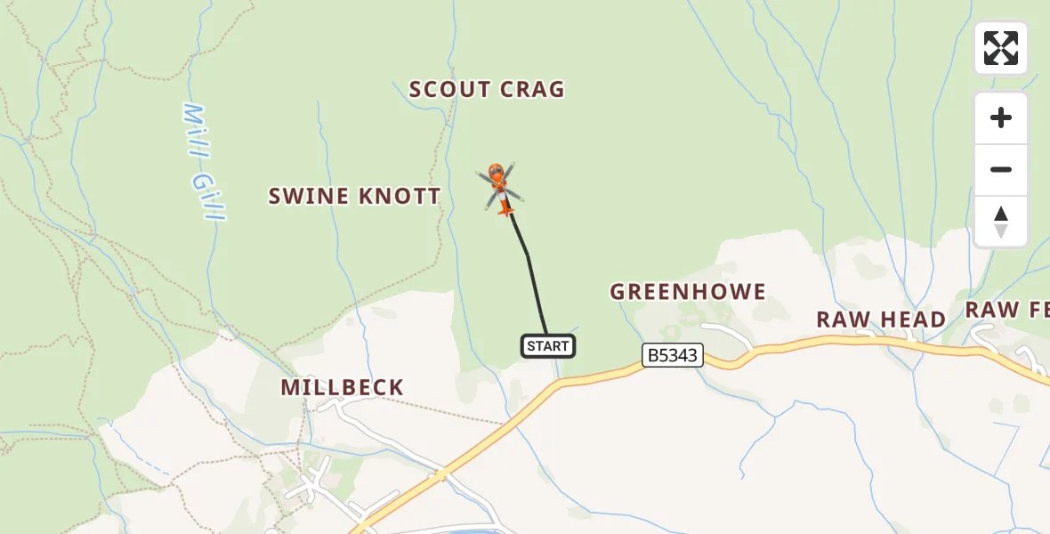Flight route Coastguard Helicopter Chapel Stile - Chapel Stile, 28 September 2026, 13:27