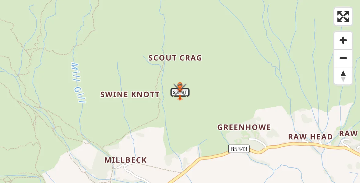 Flight route Coastguard Helicopter Chapel Stile - Chapel Stile, 28 September 2026, 13:31