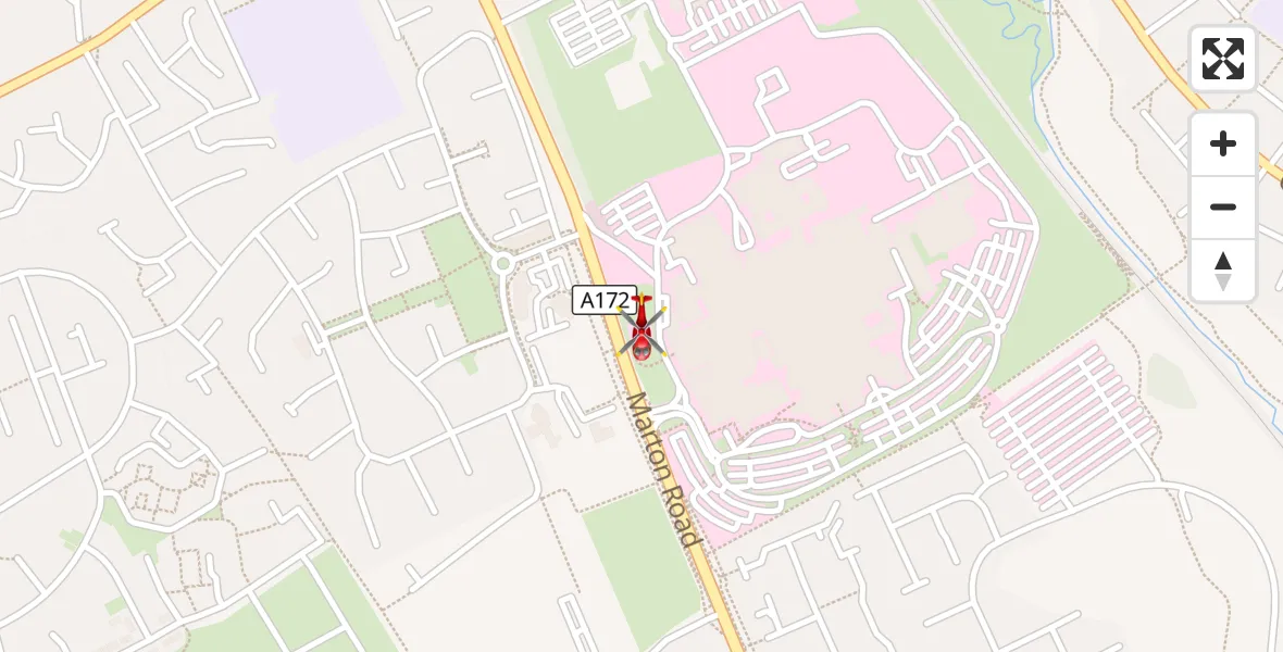 Flight route Air Ambulance Helicopter James Cook University Hospital - James Cook University Hospital, 28 September 2026, 13:56