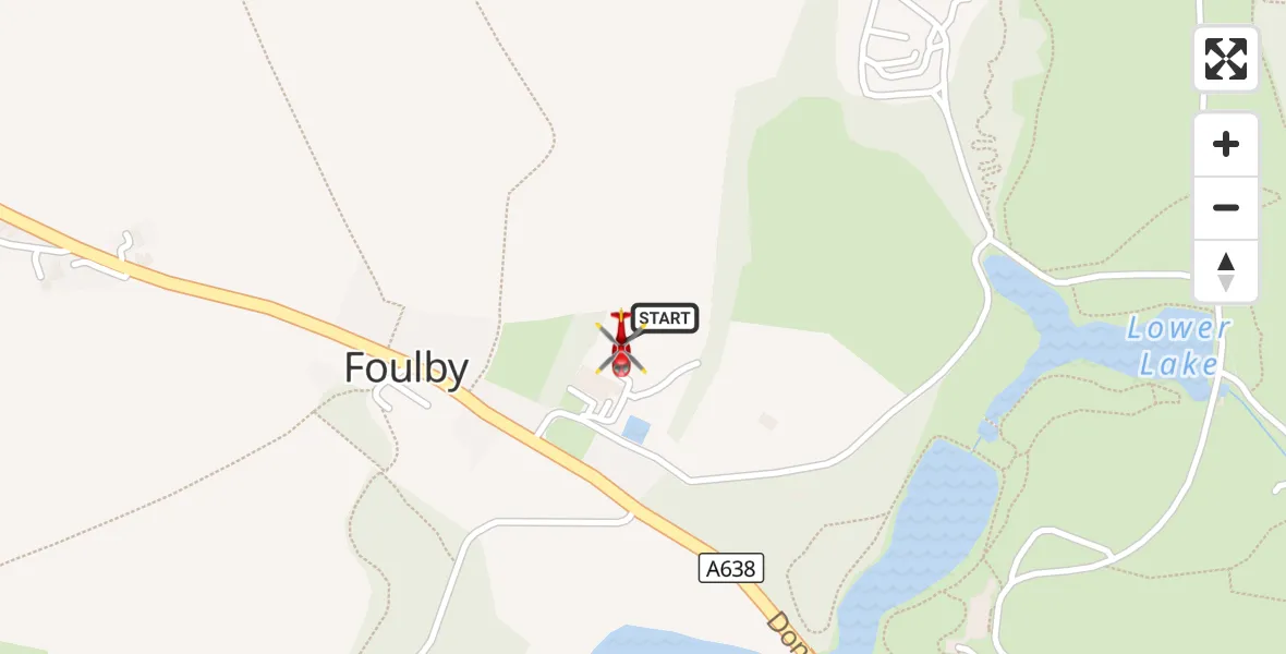 Flight route Air Ambulance Helicopter YAA Nostell Helicopter Port - YAA Nostell Helicopter Port, 28 September 2026, 14:38