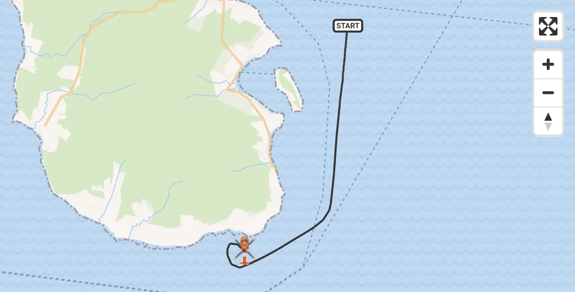 Flight route Coastguard Helicopter Inner Seas - Inner Seas, 28 September 2026, 19:00