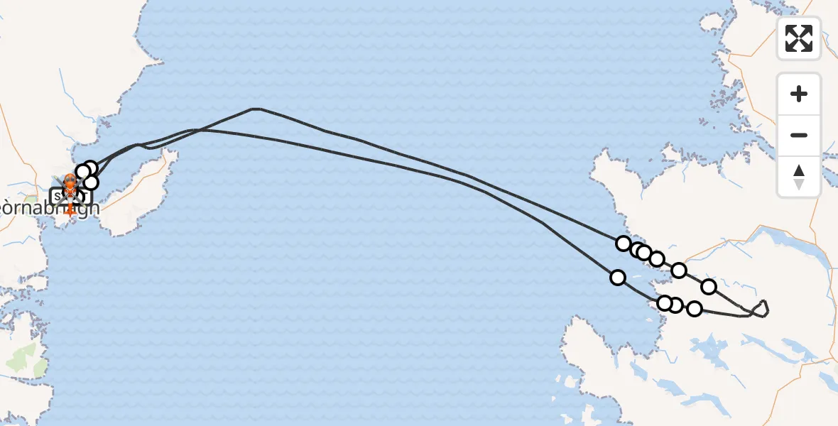 Flight route Coastguard Helicopter Stornoway Airport - Stornoway Airport, 29 September 2026, 08:26