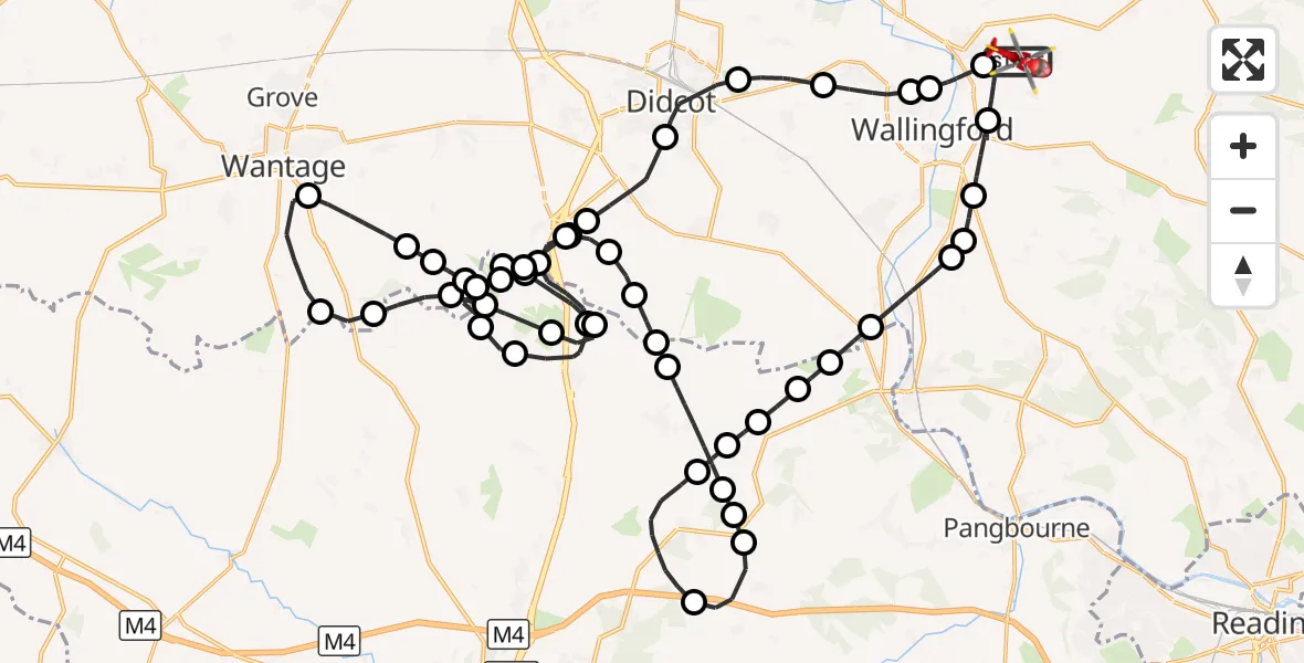 Flight route Air Ambulance Helicopter RAF Benson - RAF Benson, 29 September 2026, 13:52