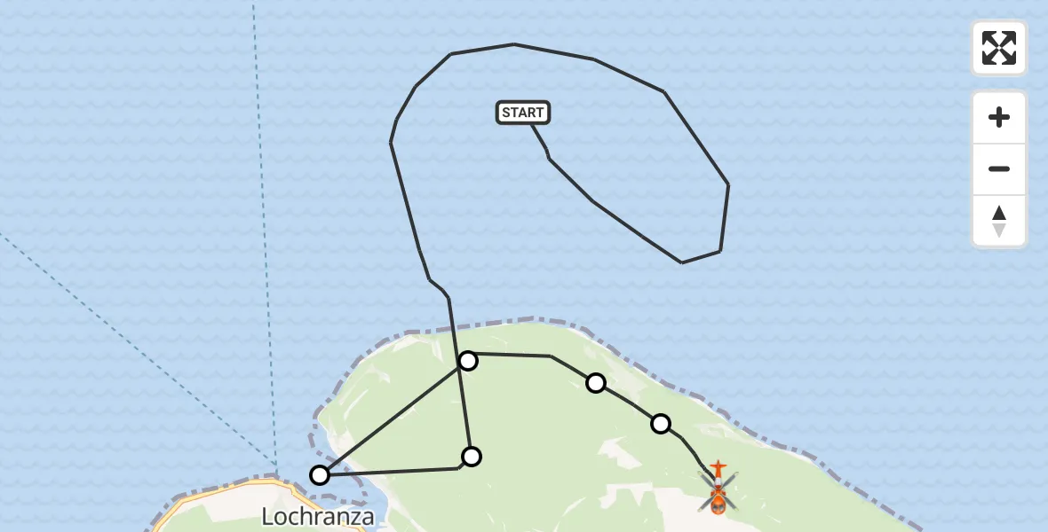 Flight route Coastguard Helicopter Inner Seas - Cock, 29 September 2026, 18:47