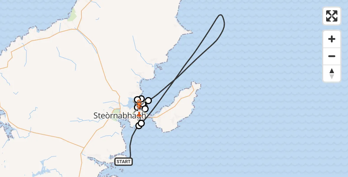 Flight route Coastguard Helicopter Inner Seas - Stornoway Airport, 29 September 2026, 19:01