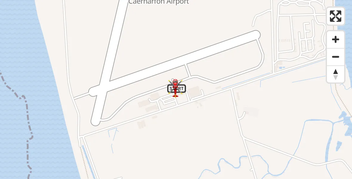 Flight route Air Ambulance Helicopter Caernarfon Airport - Caernarfon Airport, 29 September 2026, 20:22