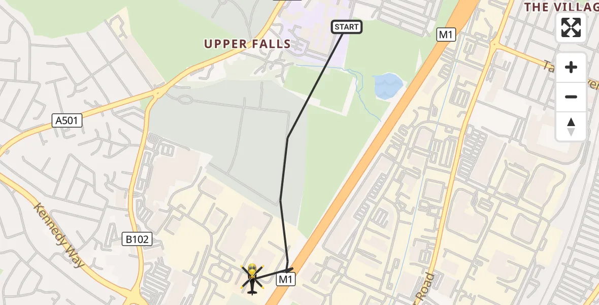 Flight route Police Helicopter Belfast City District - Belfast City District, 29 September 2026, 20:34