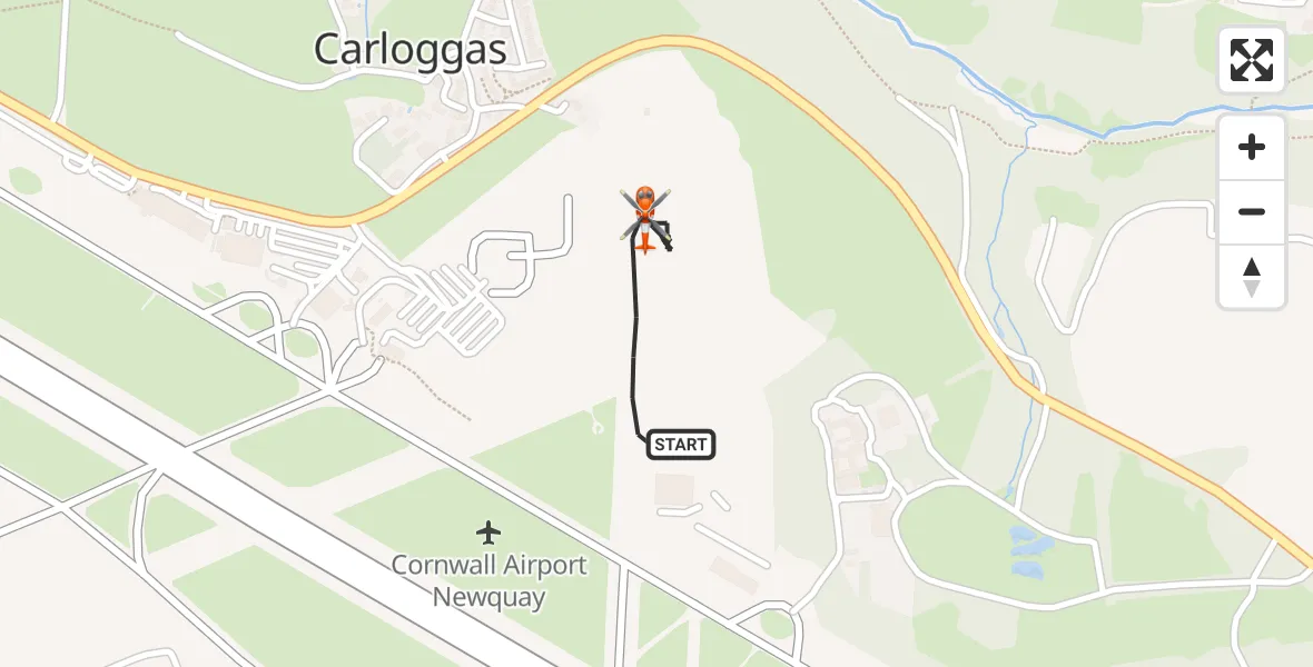 Flight route Coastguard Helicopter Cornwall Airport Newquay - Cornwall Airport Newquay, 30 September 2026, 07:55