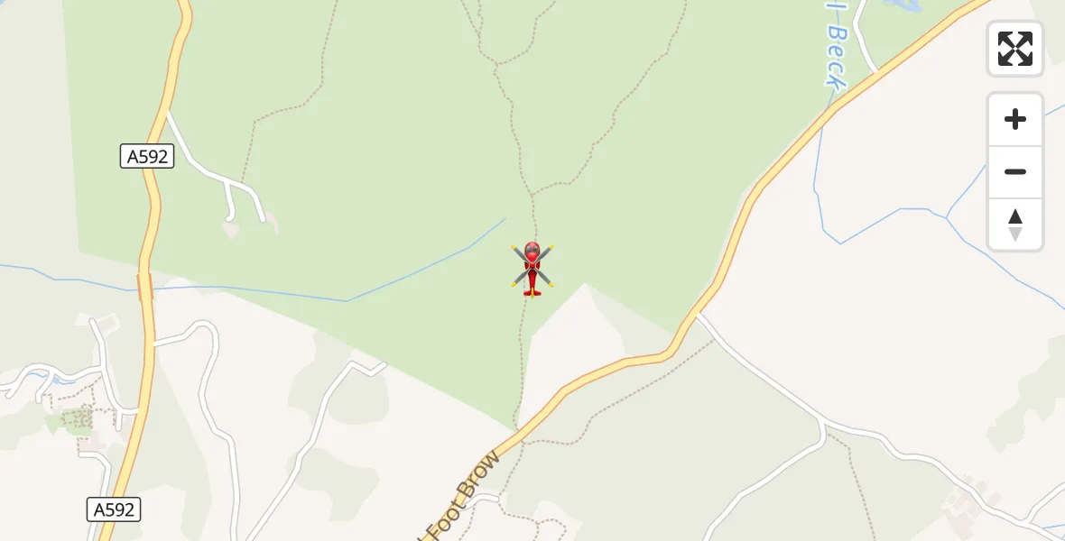 Flight route Air Ambulance Helicopter Staveley-in-Cartmel - Staveley-in-Cartmel, 30 September 2026, 10:09