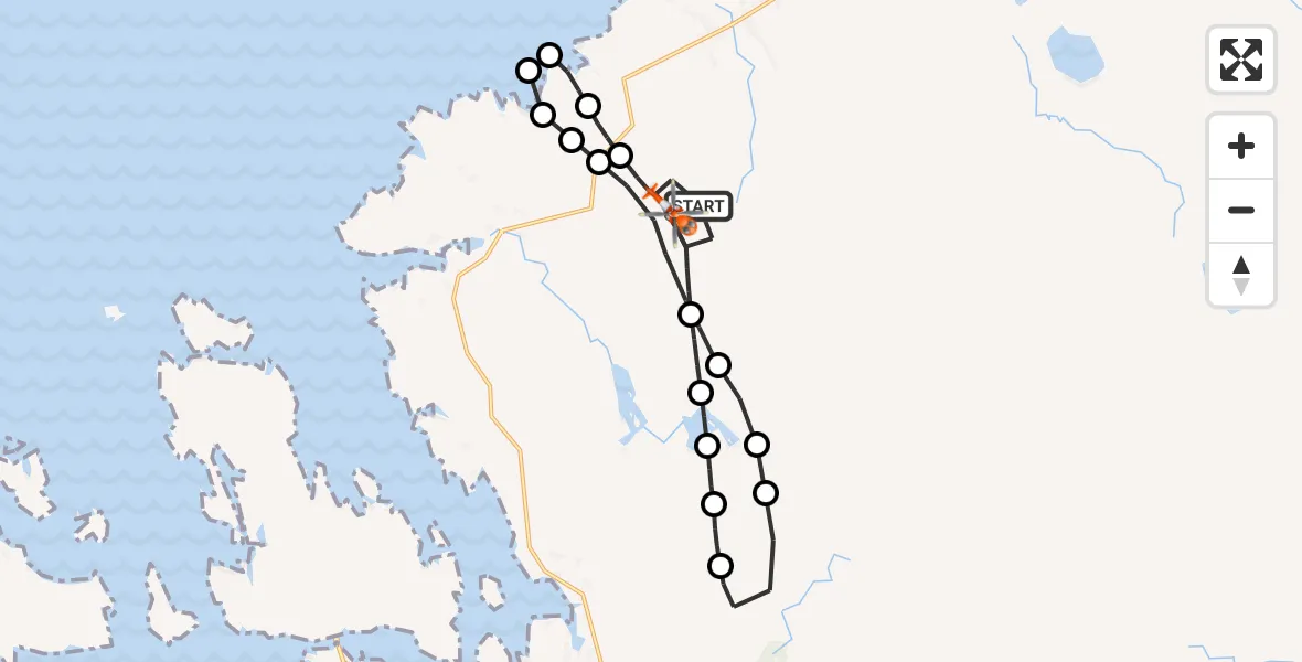 Flight route Coastguard Helicopter Siabost - Càrlabhagh, 30 September 2026, 14:16