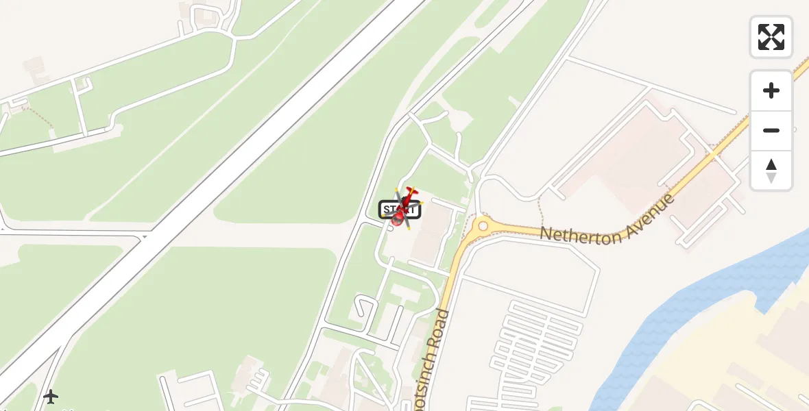 Flight route Air Ambulance Helicopter Glasgow Airport - Glasgow Airport, 30 September 2026, 14:30