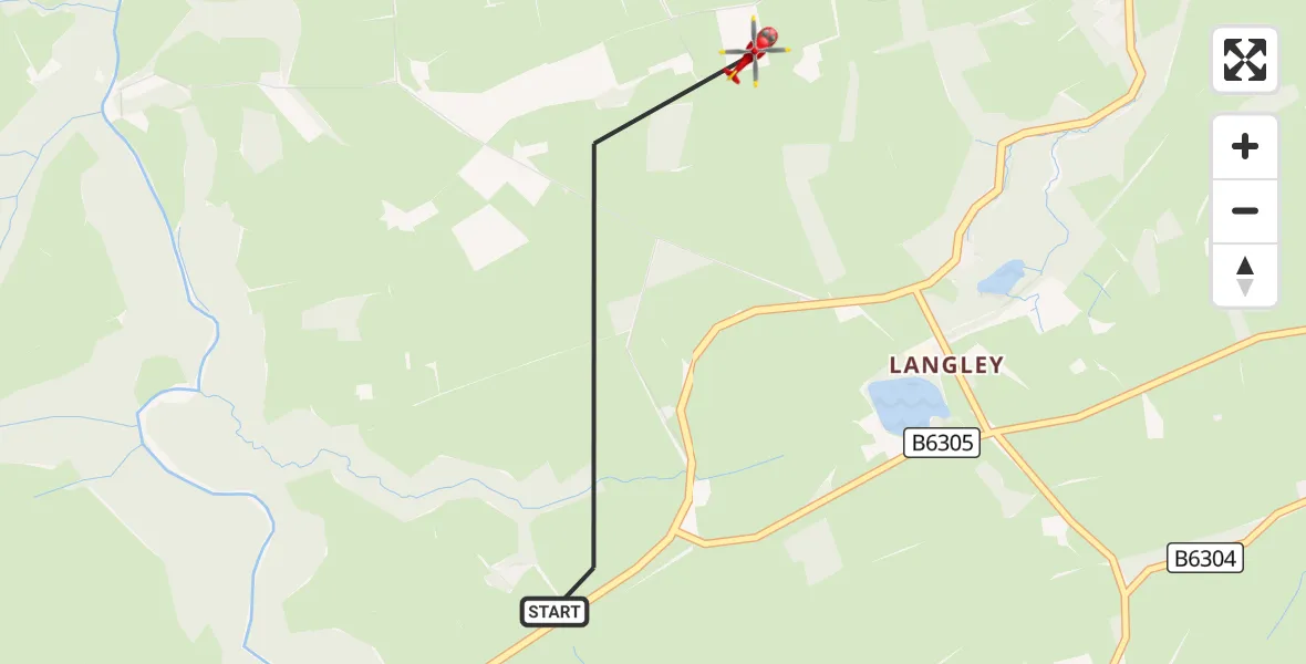 Flight route Air Ambulance Helicopter Haydon - Haydon, 30 September 2026, 14:56