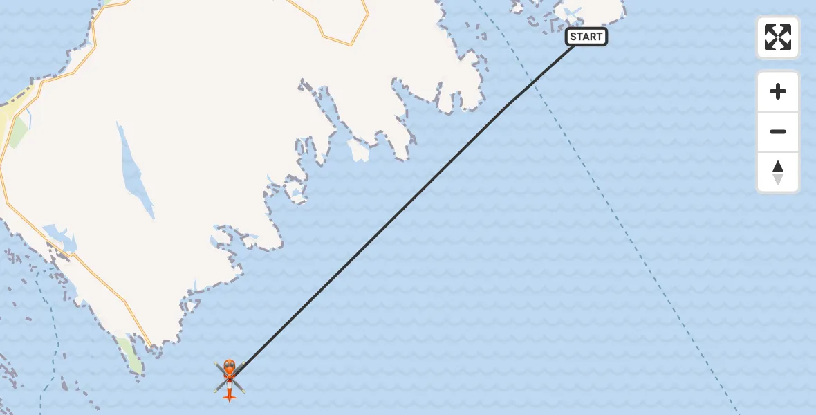 Flight route Coastguard Helicopter Inner Seas - Inner Seas, 30 September 2026, 22:20