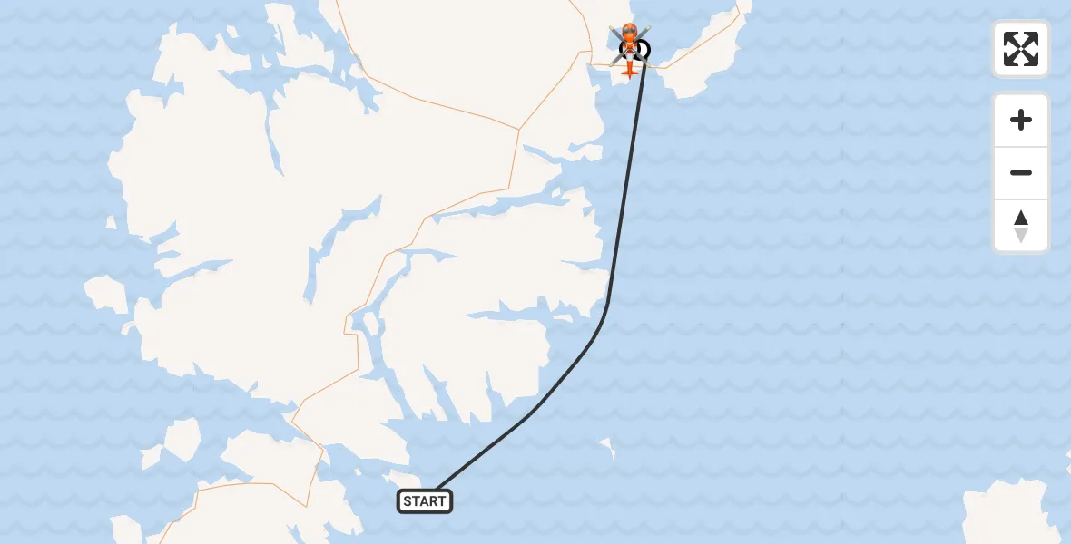 Flight route Coastguard Helicopter Inner Seas - Stornoway Airport, 30 September 2026, 22:45