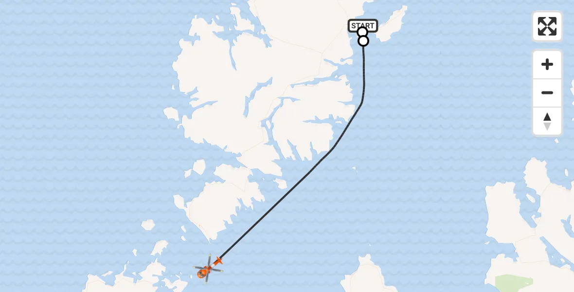 Flight route Coastguard Helicopter Stornoway Airport - Inner Seas, 01 October 2026, 00:37