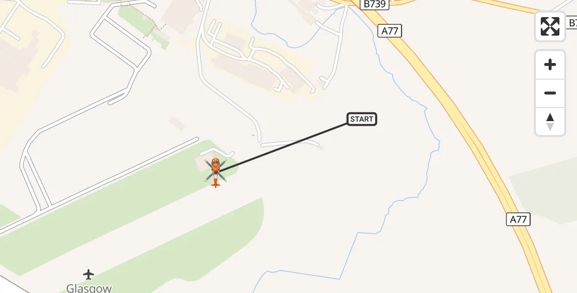 Flight route Coastguard Helicopter Glasgow Prestwick Airport - Glasgow Prestwick Airport, 01 October 2026, 01:16