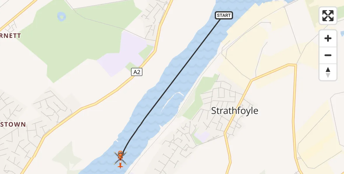 Flight route Coastguard Helicopter Lough Foyle - Lough Foyle, 01 October 2026, 04:57