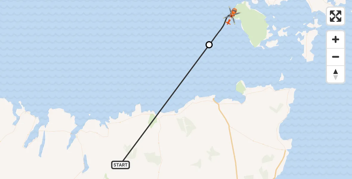 Flight route Coastguard Helicopter Highland - North Atlantic Ocean, 01 October 2026, 06:36