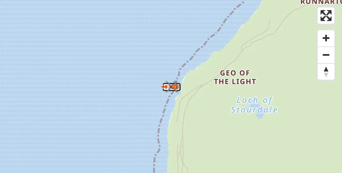 Flight route Coastguard Helicopter North Atlantic Ocean - North Atlantic Ocean, 01 October 2026, 06:56