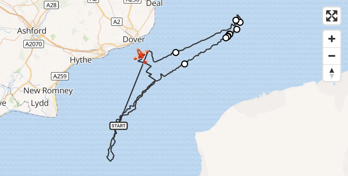 Flight route Coastguard Drone English Channel - English Channel, 01 October 2026, 07:49