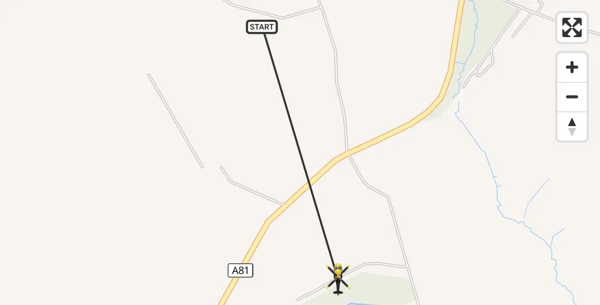 Flight route Police Helicopter Balfron Station - Balfron Station, 01 October 2026, 09:24
