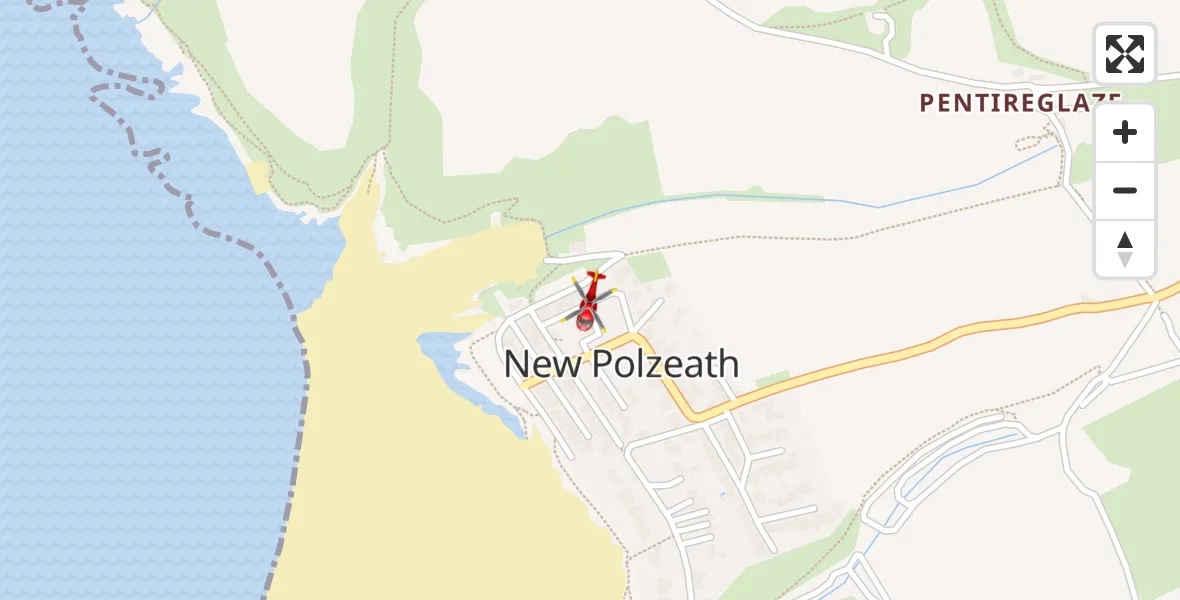 Flight route Air Ambulance Helicopter New Polzeath - New Polzeath, 01 October 2026, 11:47