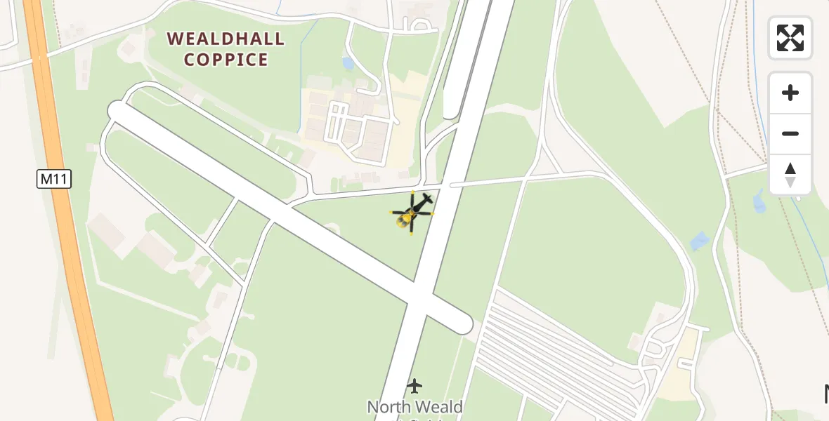 Flight route Police Helicopter North Weald Airfield - North Weald Airfield, 01 October 2026, 12:49