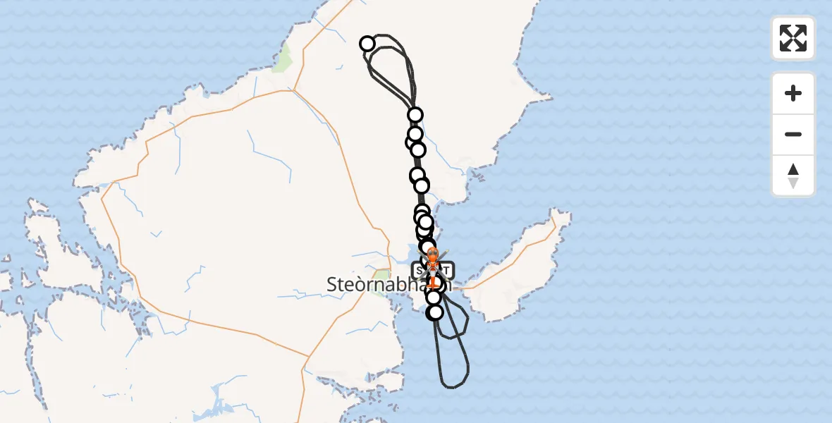 Flight route Coastguard Helicopter Stornoway Airport - Stornoway Airport, 01 October 2026, 13:50