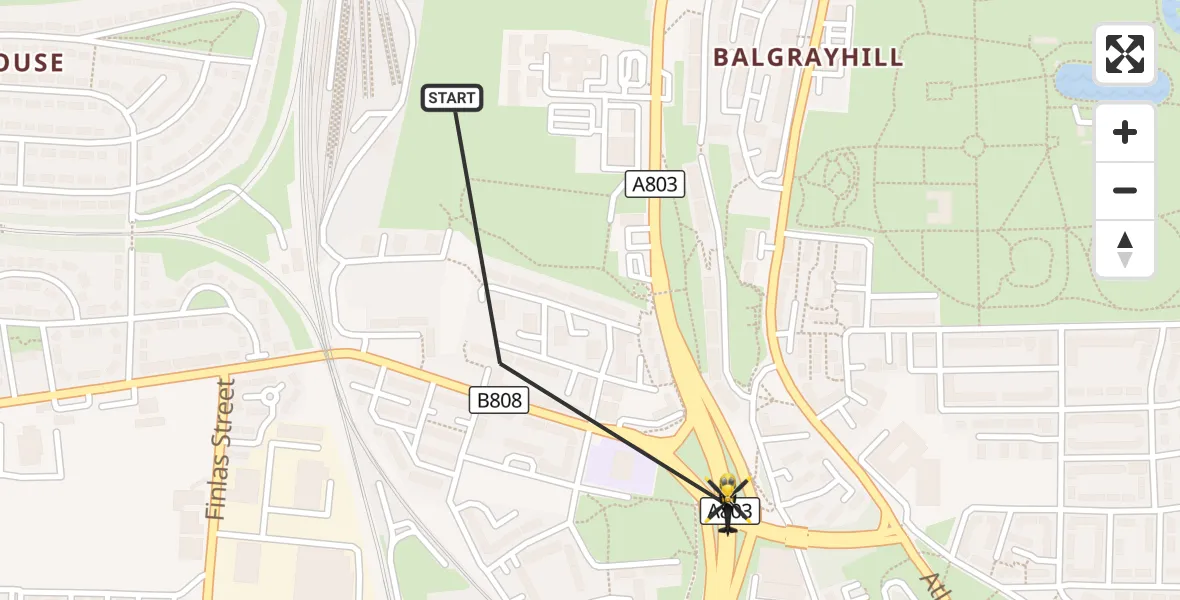 Flight route Police Helicopter Glasgow - Glasgow, 01 October 2026, 22:14